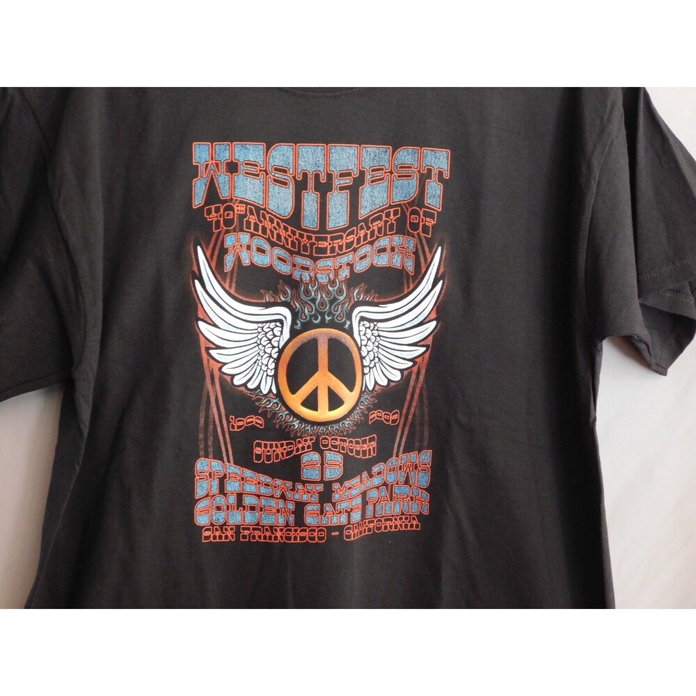 Westfest Shirt XL Men's Black 40th Anniversary of Woodstock T-Shirt Size XL